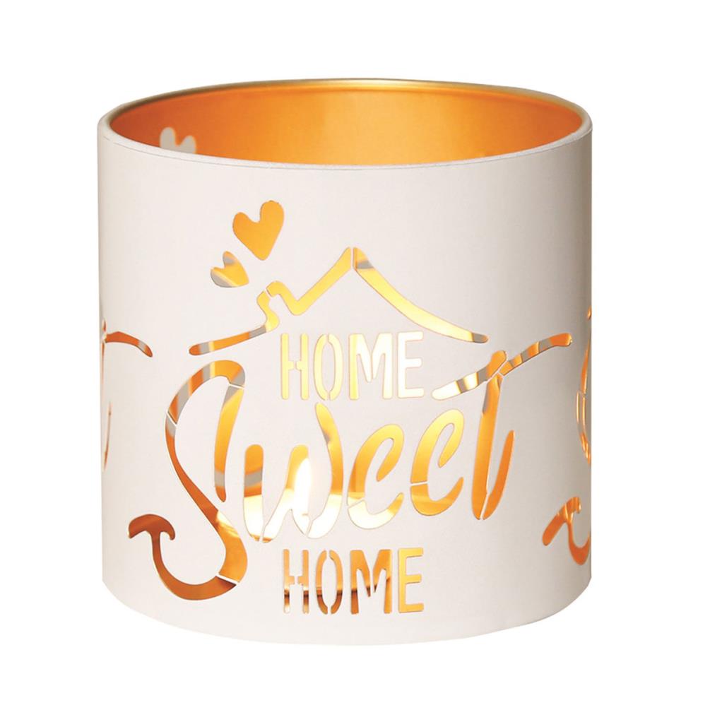 Aroma White & Gold Home Sweet Home Jar Sleeve & Wax Melt Warmer Extra Image 2
